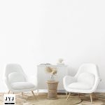 Living,Room,Interior,With,White,Armchair,And,Flower,,Wall,Mock
